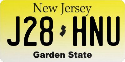 NJ license plate J28HNU