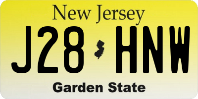 NJ license plate J28HNW