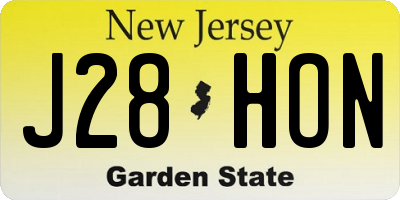 NJ license plate J28HON
