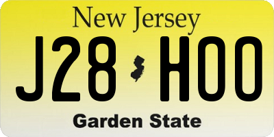 NJ license plate J28HOO
