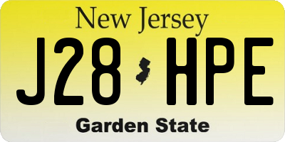 NJ license plate J28HPE