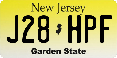 NJ license plate J28HPF