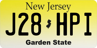 NJ license plate J28HPI