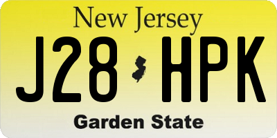 NJ license plate J28HPK