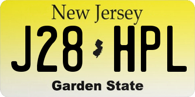 NJ license plate J28HPL