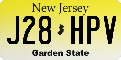 NJ license plate J28HPV