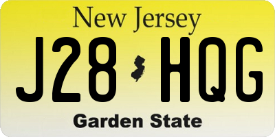 NJ license plate J28HQG