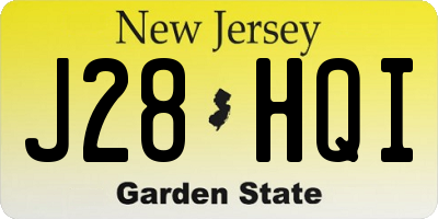 NJ license plate J28HQI