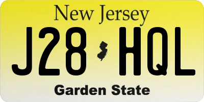 NJ license plate J28HQL