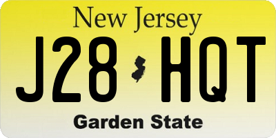 NJ license plate J28HQT