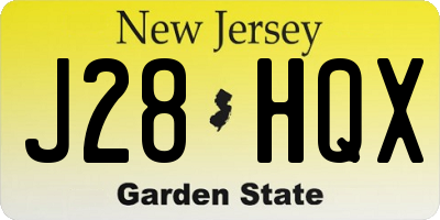 NJ license plate J28HQX
