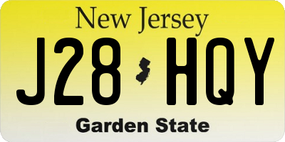 NJ license plate J28HQY