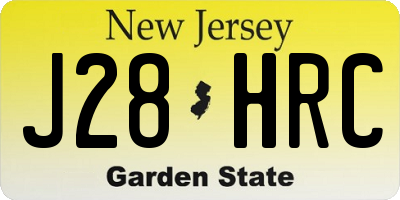 NJ license plate J28HRC