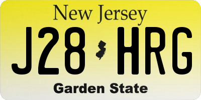NJ license plate J28HRG
