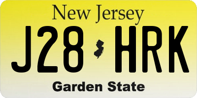 NJ license plate J28HRK