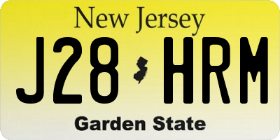 NJ license plate J28HRM
