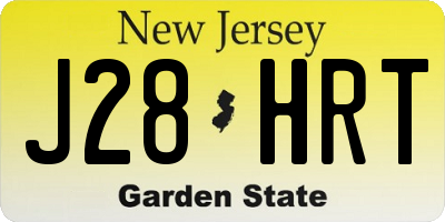 NJ license plate J28HRT