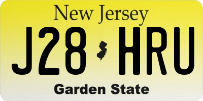 NJ license plate J28HRU