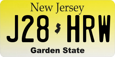 NJ license plate J28HRW