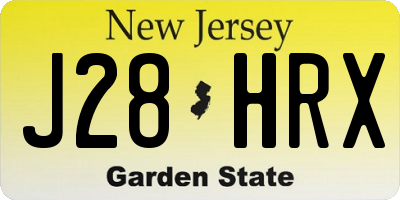 NJ license plate J28HRX