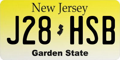 NJ license plate J28HSB