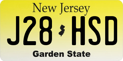NJ license plate J28HSD
