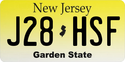 NJ license plate J28HSF