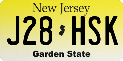 NJ license plate J28HSK