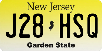 NJ license plate J28HSQ