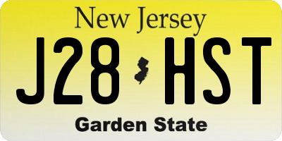 NJ license plate J28HST