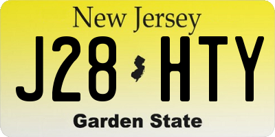 NJ license plate J28HTY