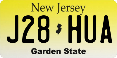 NJ license plate J28HUA