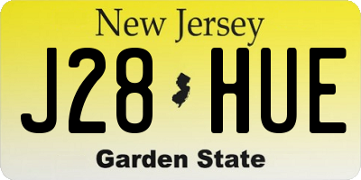 NJ license plate J28HUE