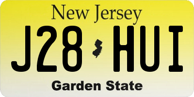 NJ license plate J28HUI