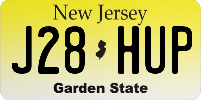 NJ license plate J28HUP
