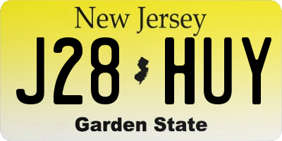 NJ license plate J28HUY