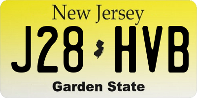 NJ license plate J28HVB