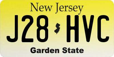 NJ license plate J28HVC
