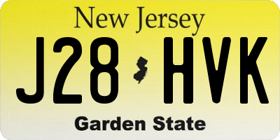 NJ license plate J28HVK