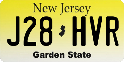 NJ license plate J28HVR