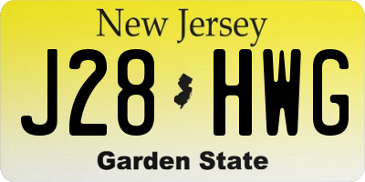 NJ license plate J28HWG