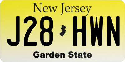 NJ license plate J28HWN