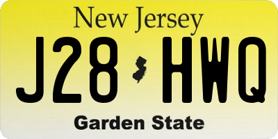 NJ license plate J28HWQ