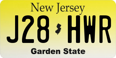 NJ license plate J28HWR