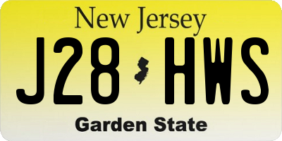 NJ license plate J28HWS