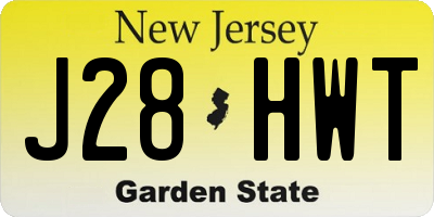 NJ license plate J28HWT