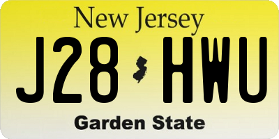 NJ license plate J28HWU