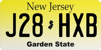 NJ license plate J28HXB