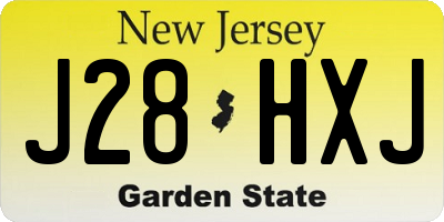 NJ license plate J28HXJ