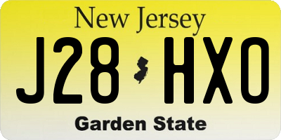 NJ license plate J28HXO